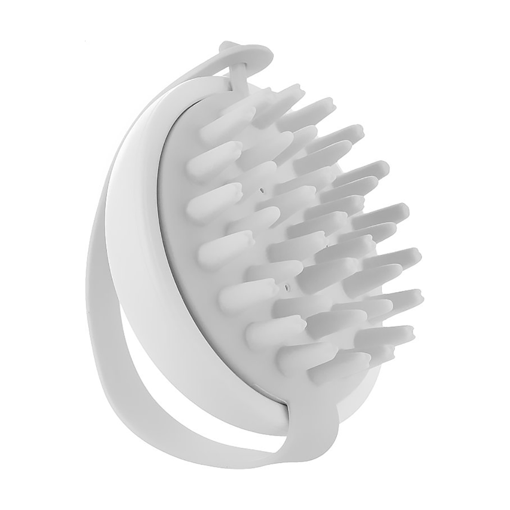 

Щітка-масажер для шкіри голови Cosmo Shop Luxe силіконова, з м'якою ручкою, біло-сіра, 1 шт (CS043W)