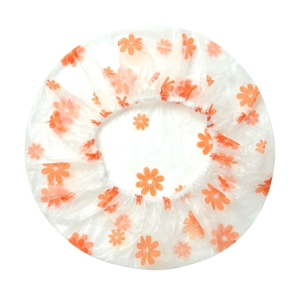 

Шапочка для душу Cosmo Shop матеріал EVA, прозора, квіти помаранчеві, 1 шт (CS43O)