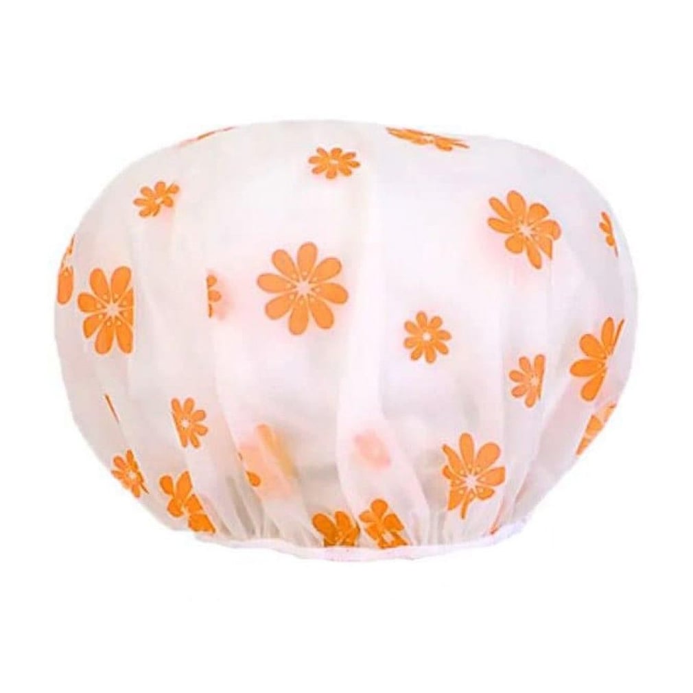 

Шапочка для душу Cosmo Shop матеріал PE, прозора, квіти помаранчеві, 1 шт (CS44O)