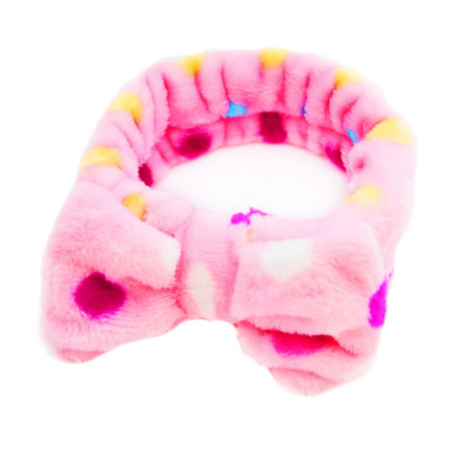 

Пов'язка косметична Cosmo Shop Бантик, рожева з кольоровим горошком, 1 шт (CS11007)