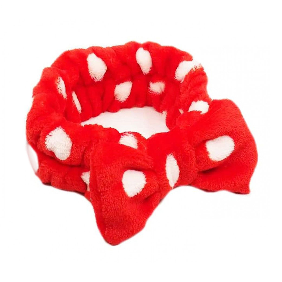 

Пов'язка косметична Cosmo Shop Бантик, червона з білим горошком, 1 шт (CS11009)