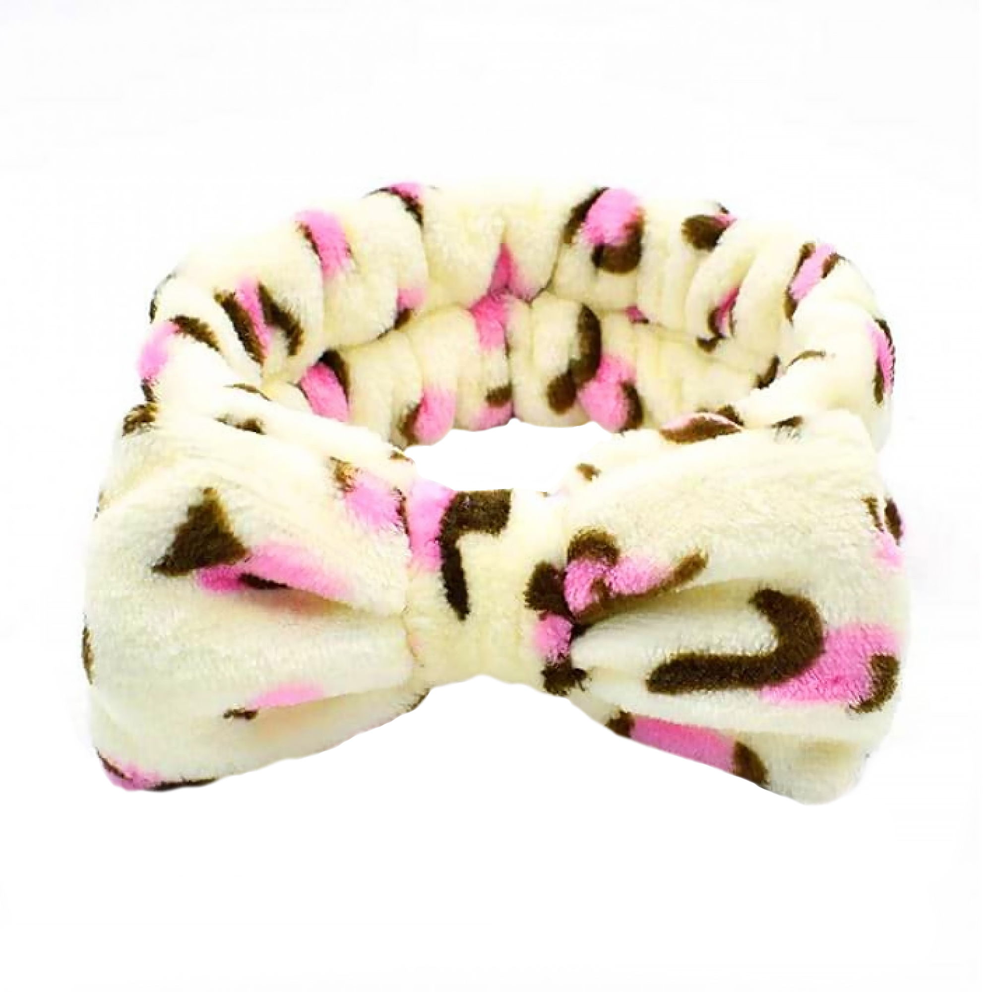 

Пов'язка косметична Cosmo Shop Бантик, айворі з коричнево-рожевим принтом, 1 шт (CS11028)