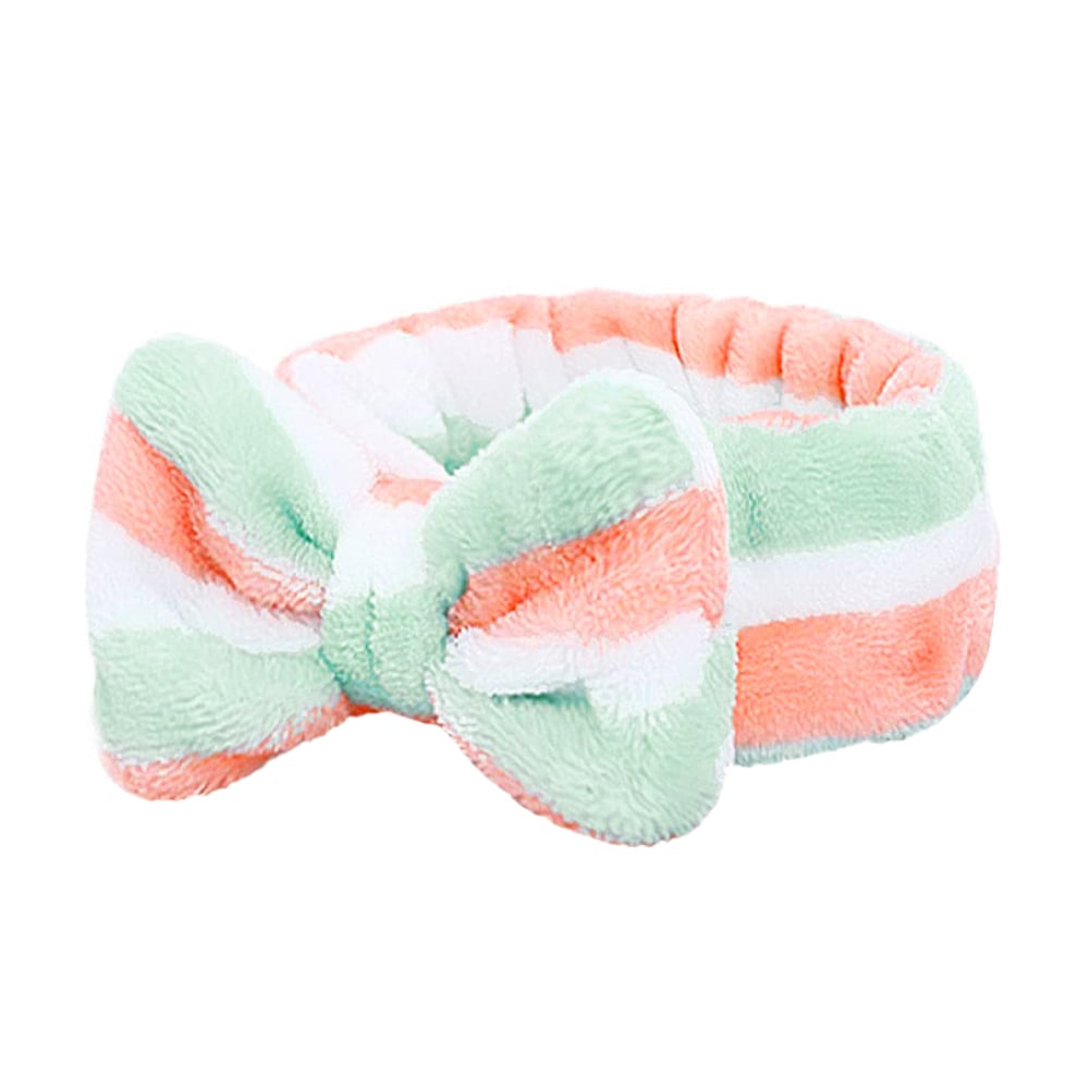 

Пов'язка косметична Cosmo Shop Бантик, біло-салатово-персикова смужка, 1 шт (CS11037)