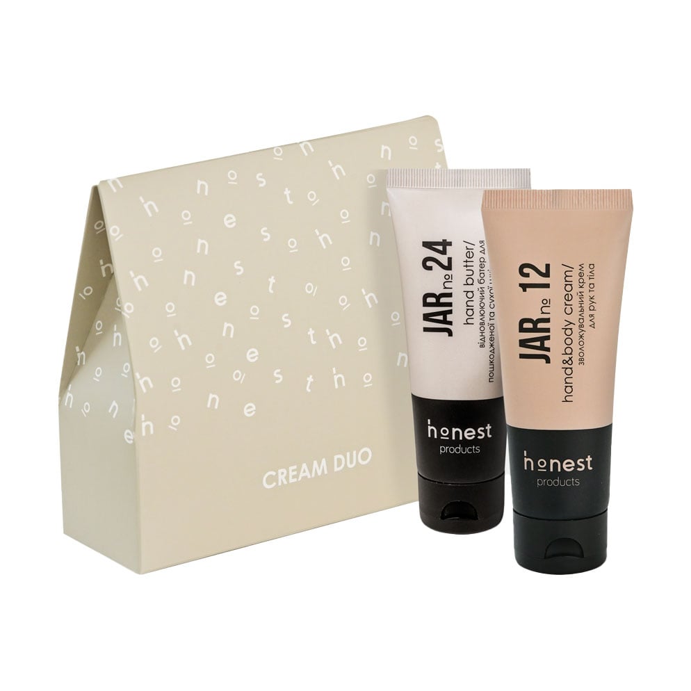 

Подарунковий набір для догляду за шкірою рук та тіла Honest Products (крем, 75 мл + батер, 75 мл)