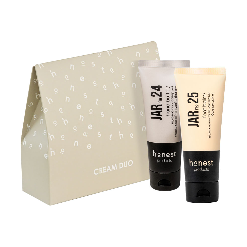 

Подарунковий набір для догляду за шкірою рук та ніг Honest Products (бальзам, 75 мл + батер, 75 мл)