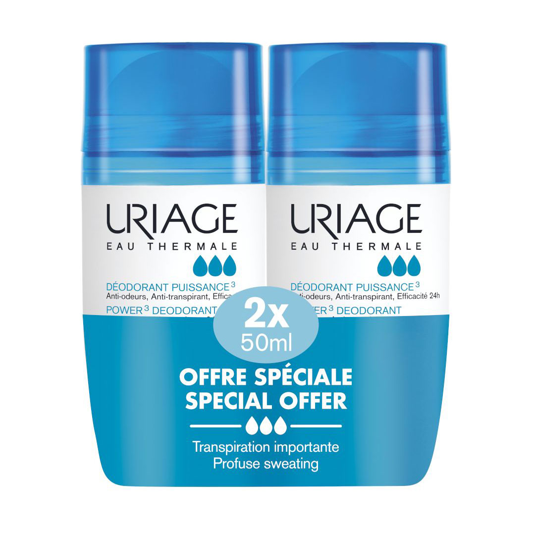 

Кульковий антиперспірант потрійної сили Uriage Power 3 Deodorant жіночий, 2*50 мл