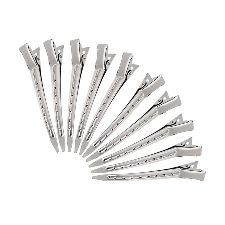 

Пробірні затискачі для волосся Cosmo Shop металеві, довжина 90 мм, 10 шт (CS69)