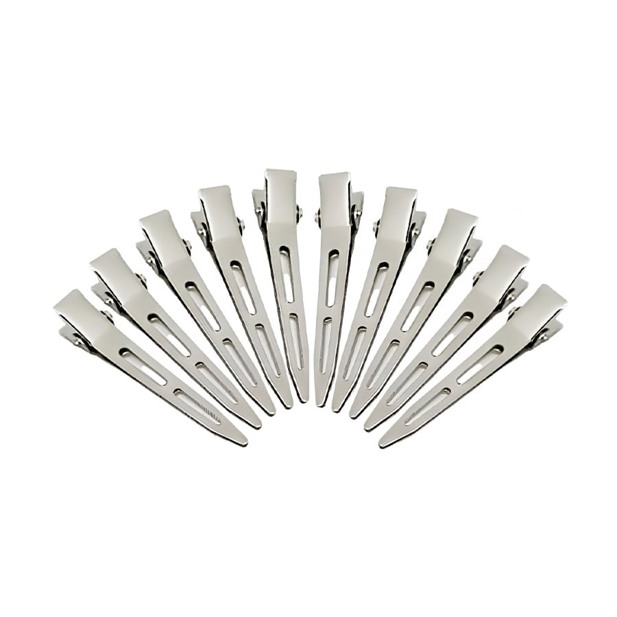 

Пробірні затискачі для волосся Cosmo Shop металеві, довжина 55 мм, 10 шт (CS71)