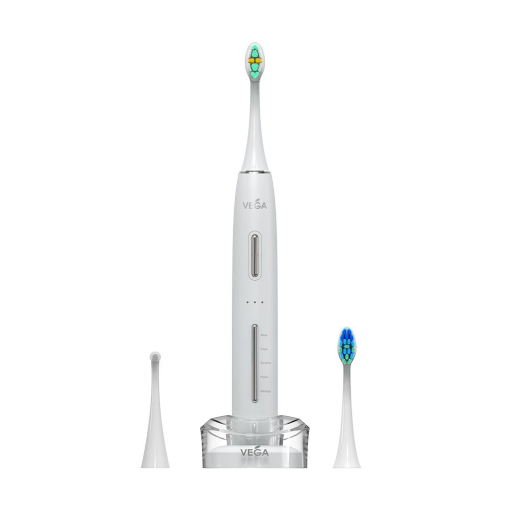 

Електрична звукова зубна щітка Vega Sonic Smart Pro VT-800 W на 5 режимів чищення, біла, 1 шт