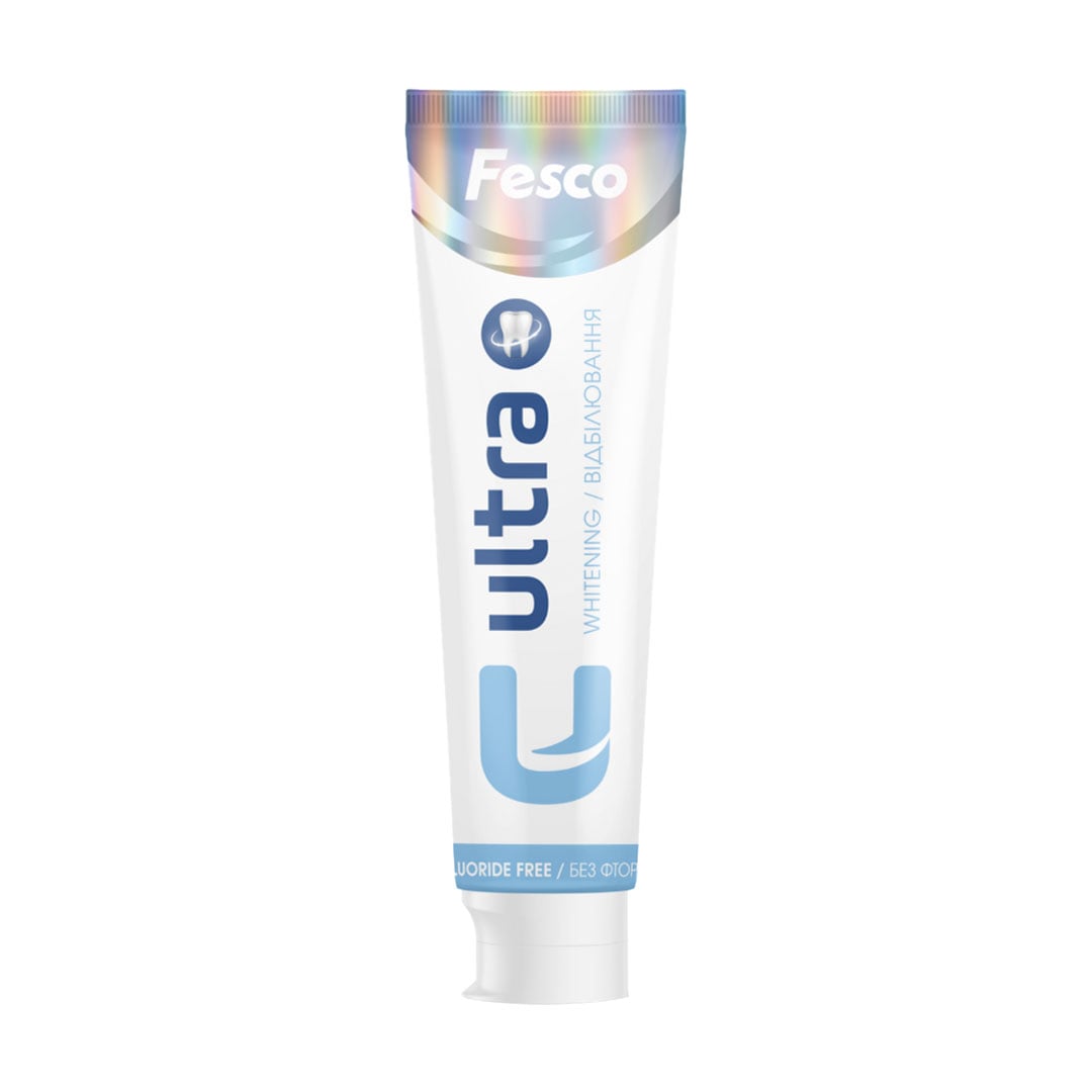 

Зубна паста Fesco Ultra Whitening Відбілювальна, без фтору, 100 мл
