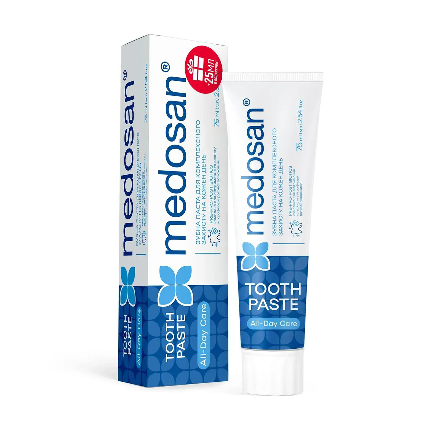 

Уцінка! Зубна паста Medosan All-Day Care Toothpaste для комплексного захисту на кожен день, 75 мл