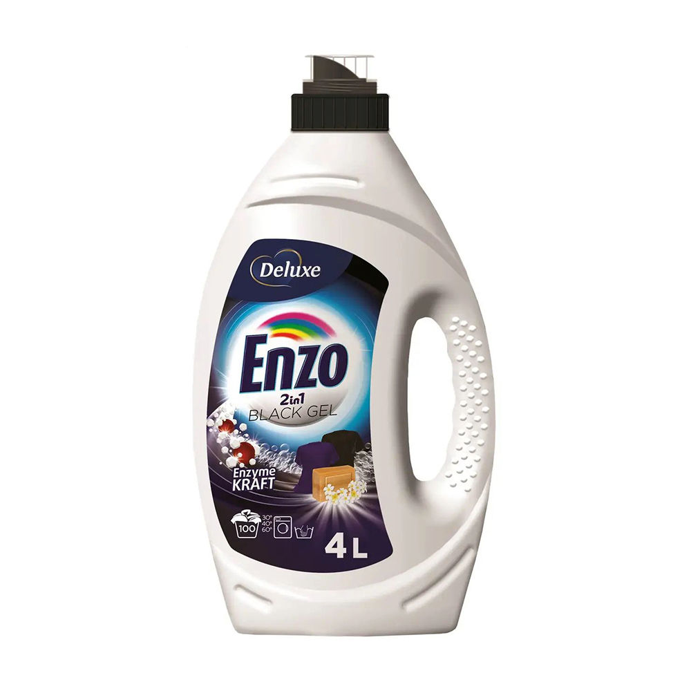 

Гель для прання Deluxe Enzo 2 in 1 Black Gel для чорних речей, 100 циклів прання, 4 л