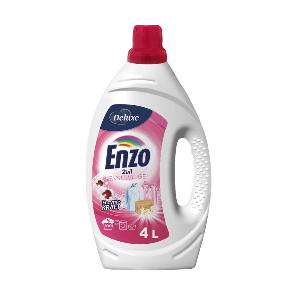 

Гель для прання Deluxe Enzo 2 in 1 Sensitive Gel гіпоалергенний, 100 циклів прання, 4 л