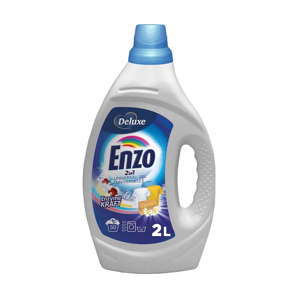 

Гель для прання Deluxe Enzo 2 in 1 Universal Gel, 50 циклів прання, 2 л