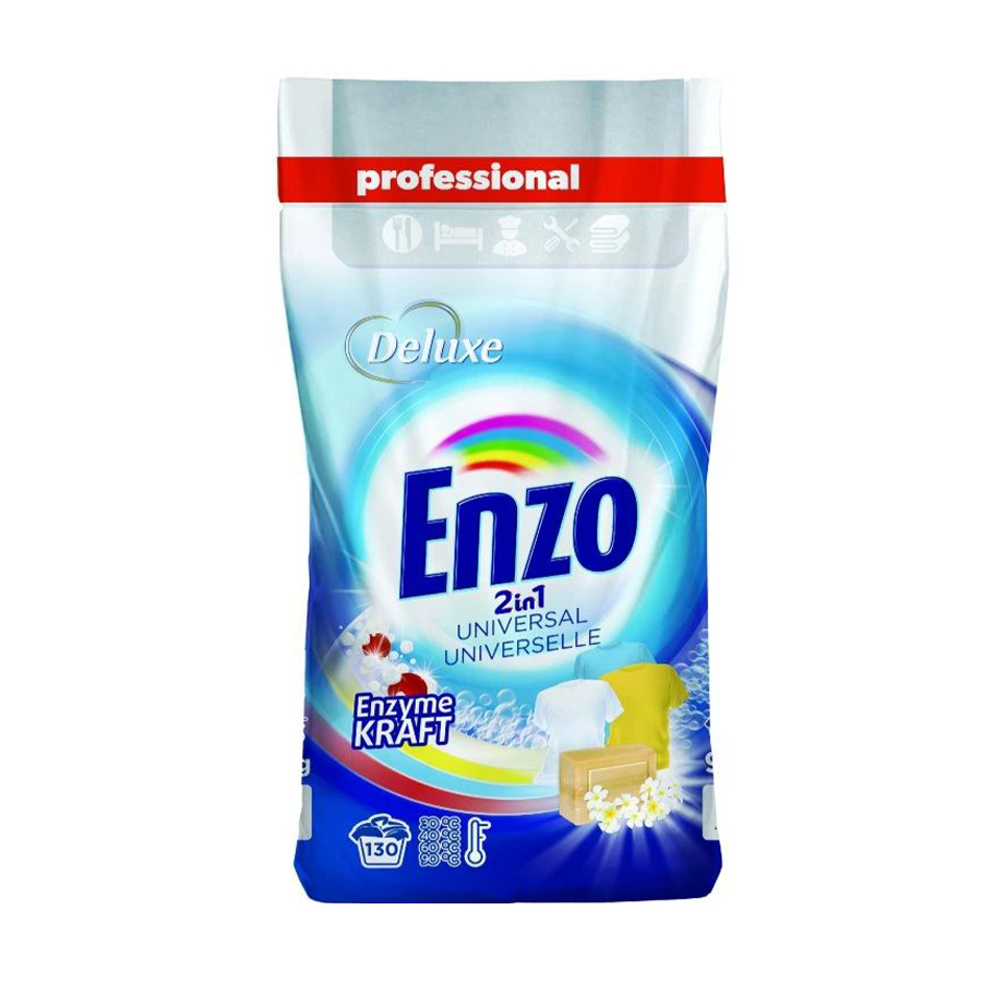 

Пральний порошок Deluxe Enzo 2 in 1 Universal 130 циклів прання, 9.1 кг