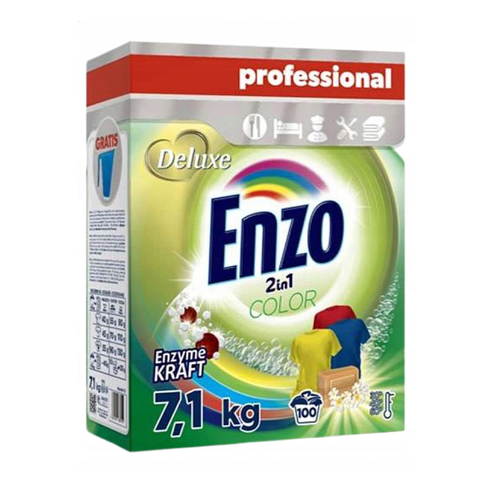 

Пральний порошок Deluxe Enzo 2 in 1 Сolor 100 циклів прання, 7.1 кг