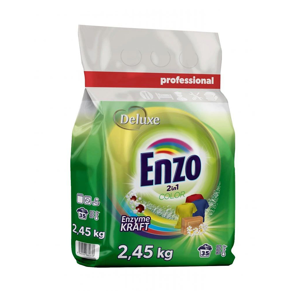 

Пральний порошок Deluxe Enzo 2 in 1 Сolor 35 циклів прання, 2.45 кг