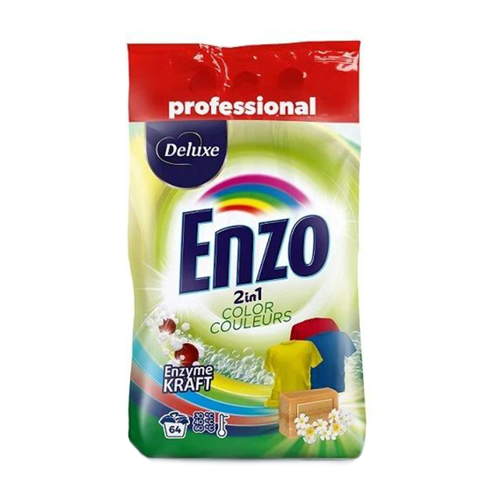 

Пральний порошок Deluxe Enzo 2 in 1 Сolor 64 цикли прання, 4.5 кг