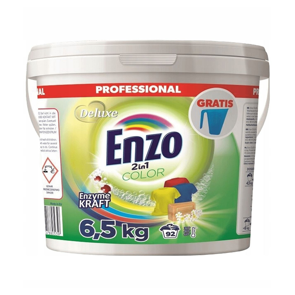 

Пральний порошок Deluxe Enzo 2 in 1 Сolor 92 цикли прання, 6.5 кг