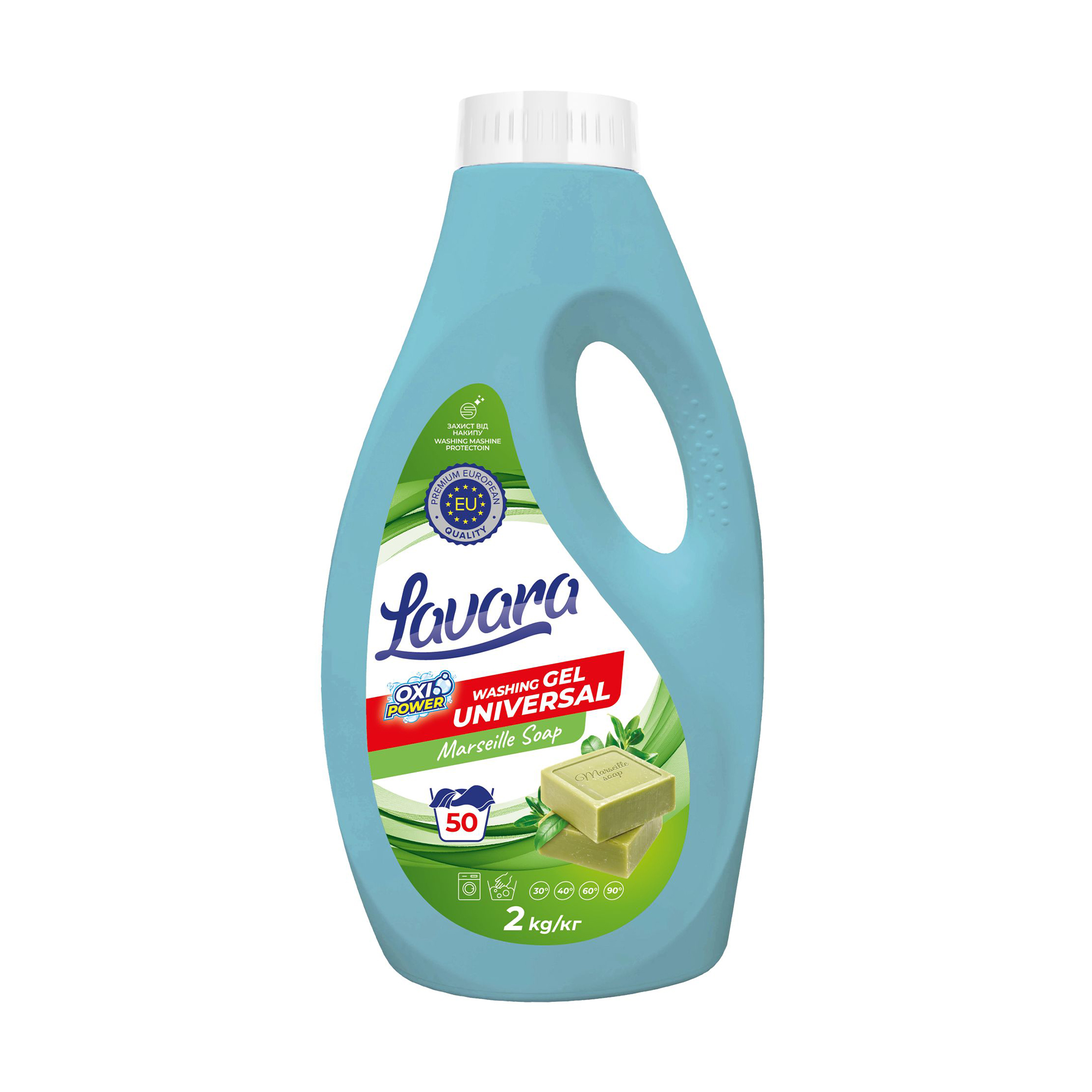 

Універсальний гель для прання Lavara Marseille Soap, 50 циклів прання, 2 кг