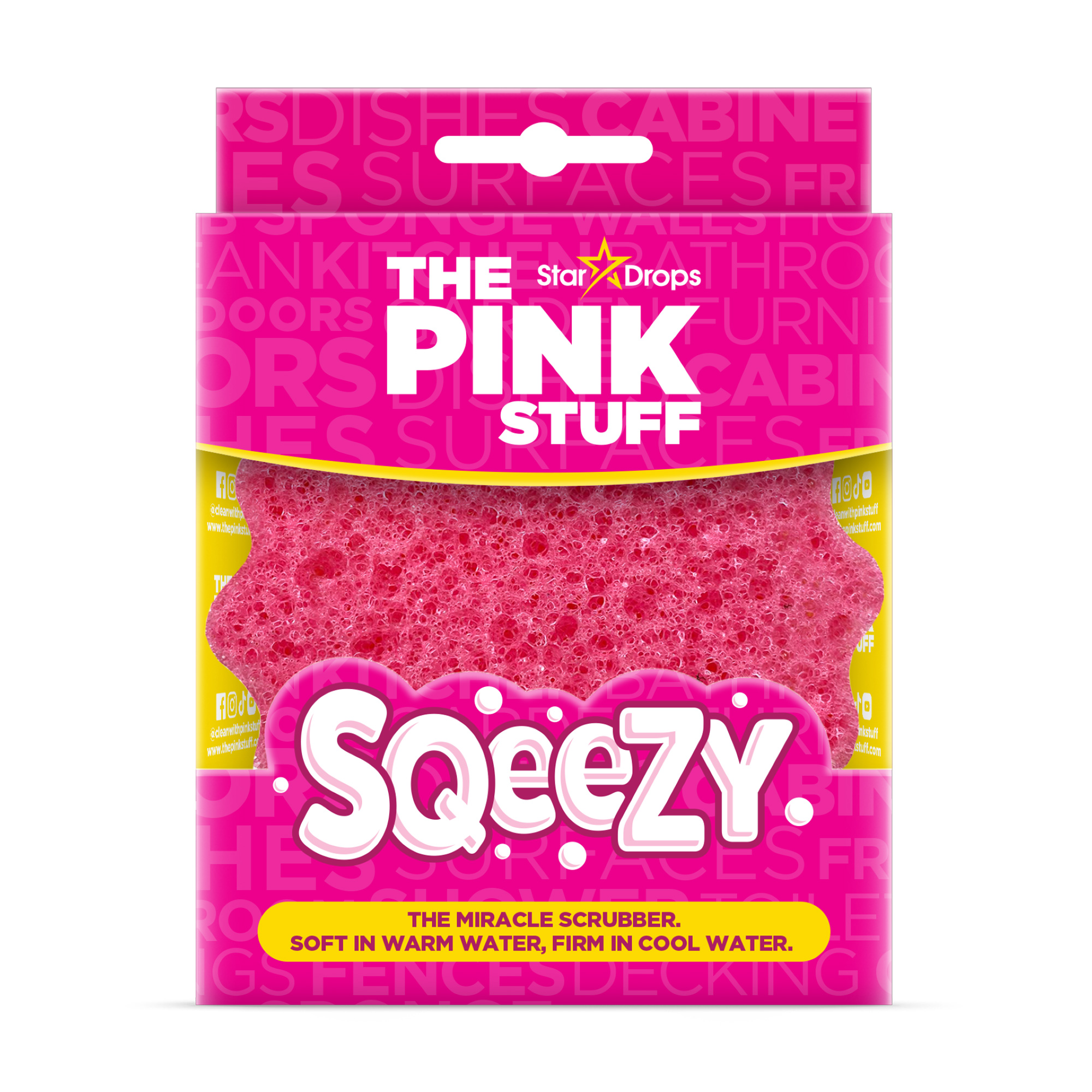 

Губка для прибирання The Pink Stuff Sqeezy Універсальна, двохстороння, 1 шт