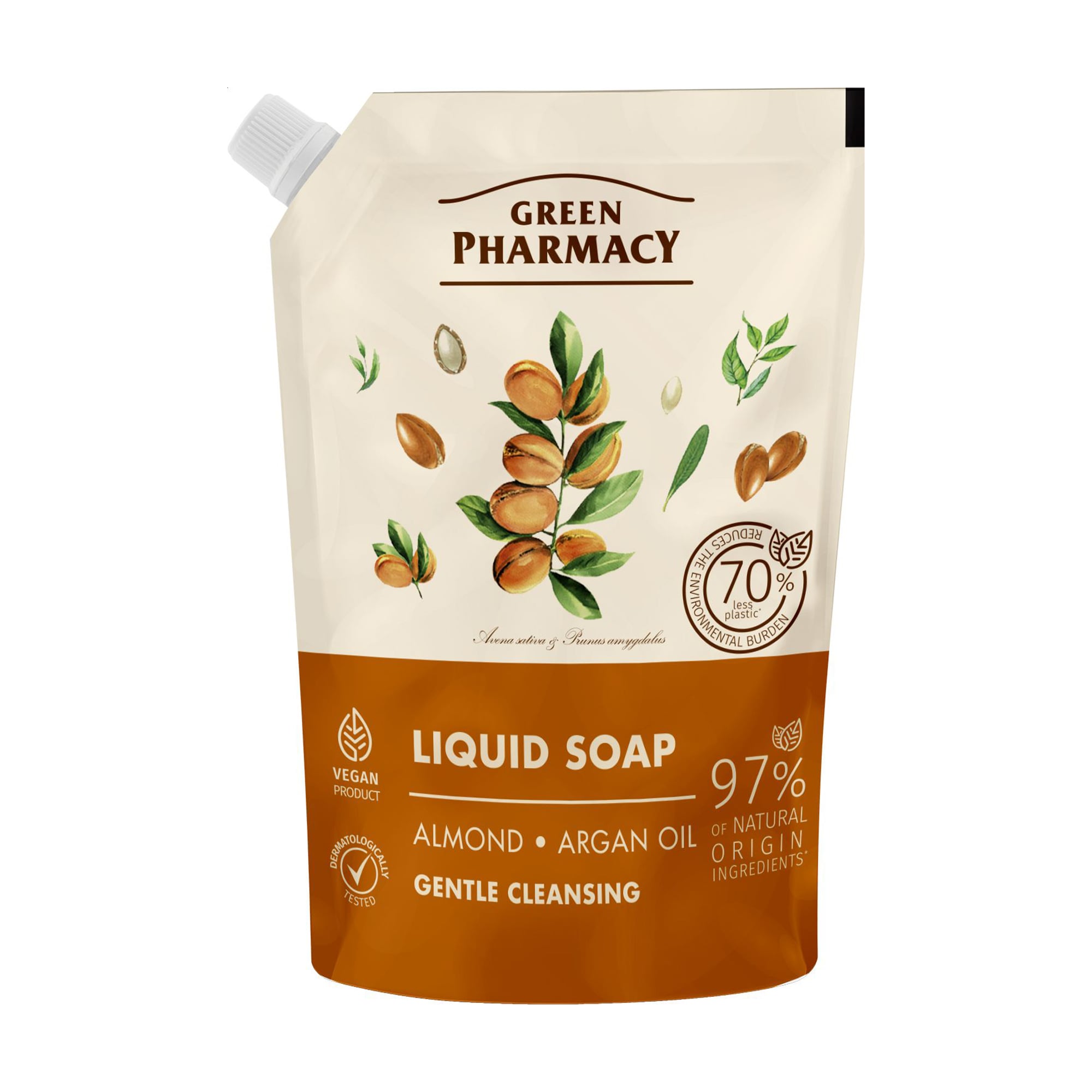 

Рідке крем-мило Green Pharmacy Мигдаль та арганова олія, 460 мл (дой-пак)