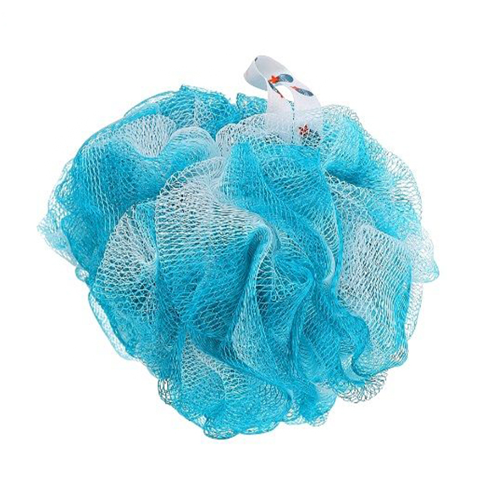 

Мочалка Balmy Naturel Bath Pouf XXL синтетична, екстравелика, біло-блакитна (09273-02)