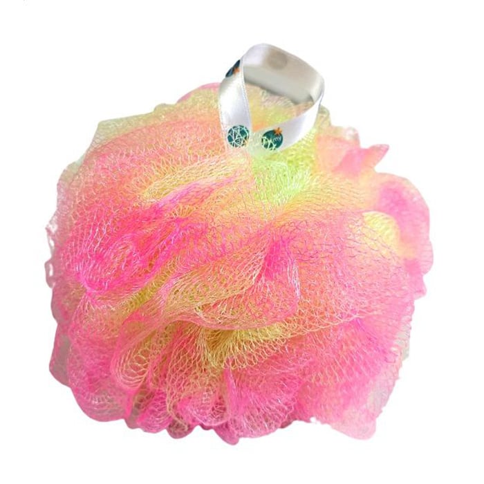 

Мочалка Balmy Naturel Bath Pouf XXL синтетична, екстравелика, рожево-жовта (09273-03)