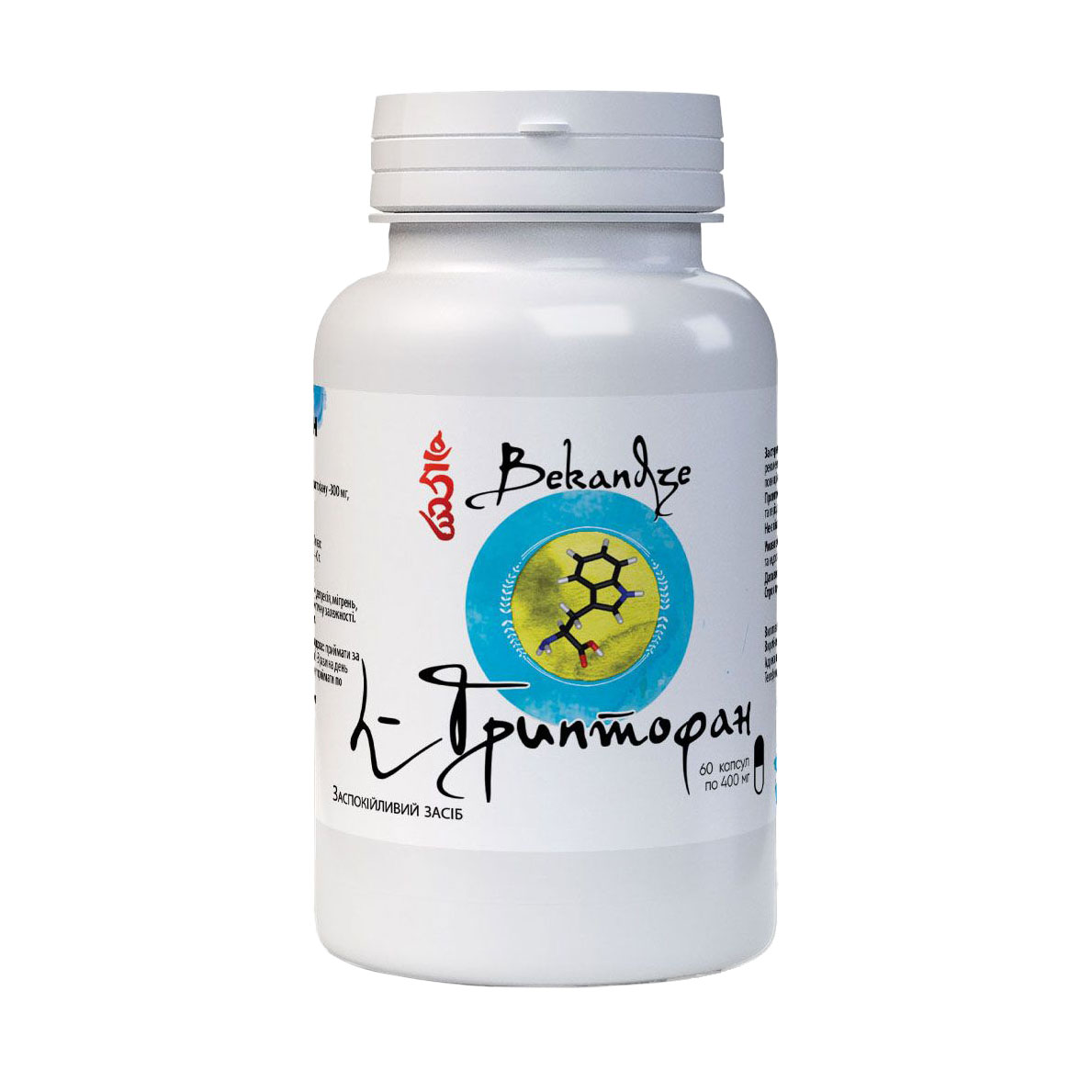 

L-Триптофан Bekandze, 400 мг, 60 капсул