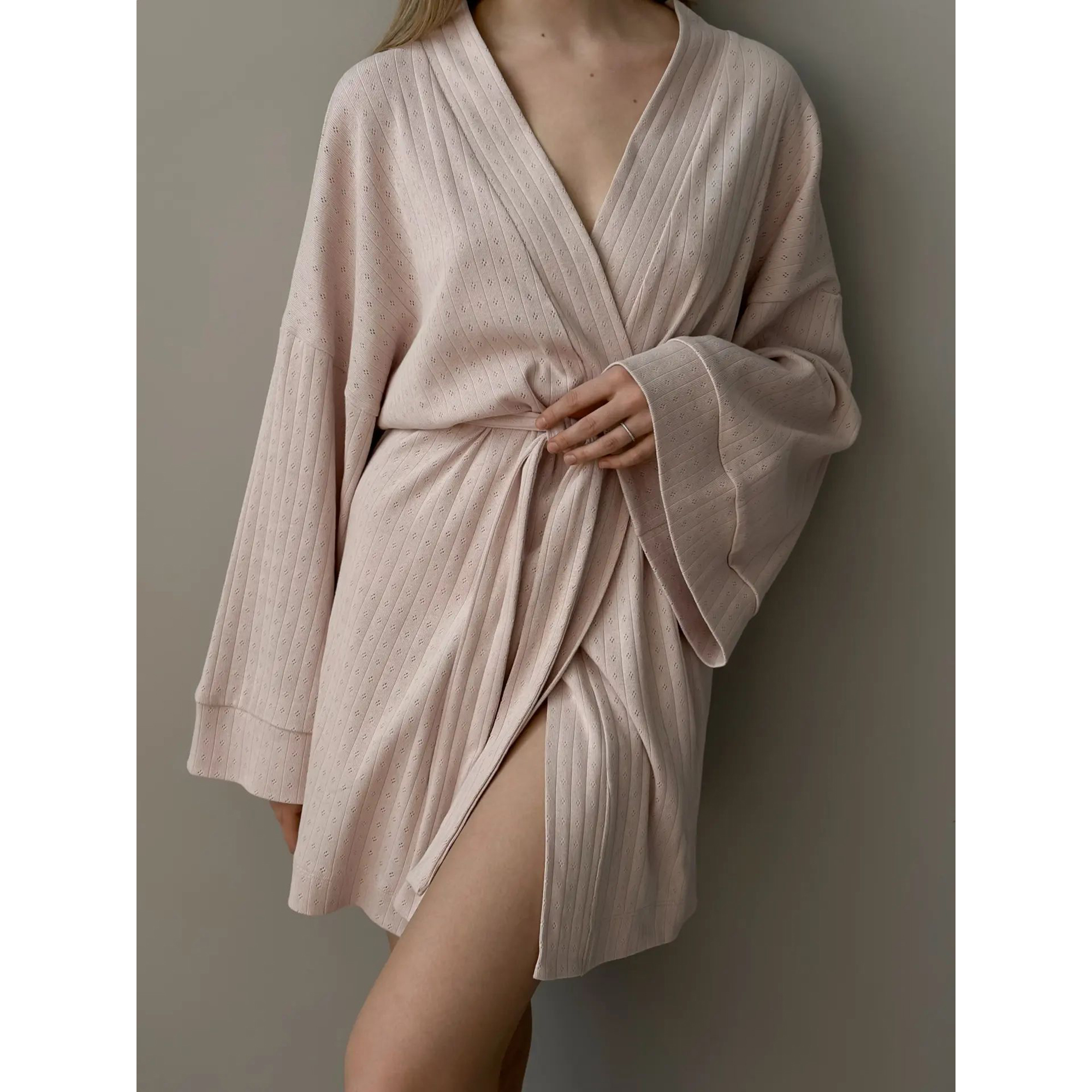 

Халат жіночий Twins Рібана, пудра, розмір S (15140)