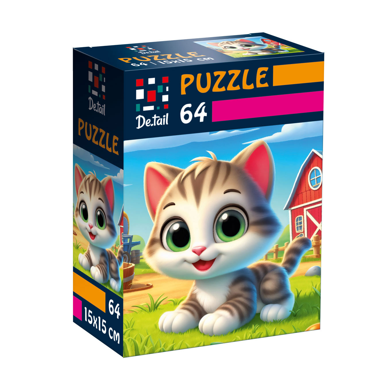 

Пазли De.tail Кумедне кошеня, 15*15 см, 64 деталі, від 5 років (DT1234-24)