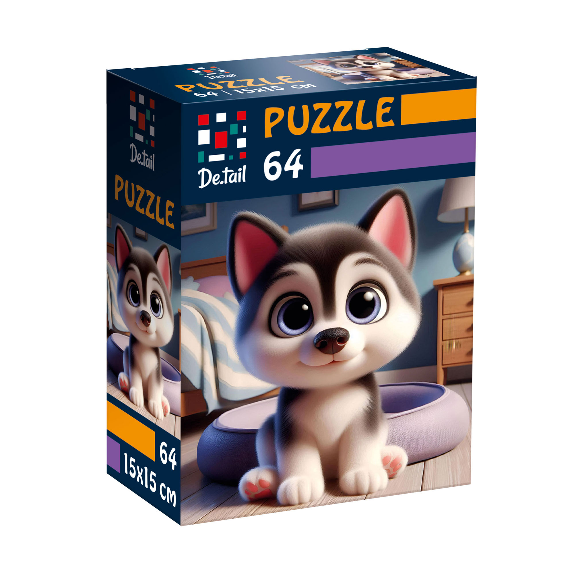 

Пазли De.tail Малий хаскі, 15*15 см, 64 деталі, від 5 років (DT1234-16)