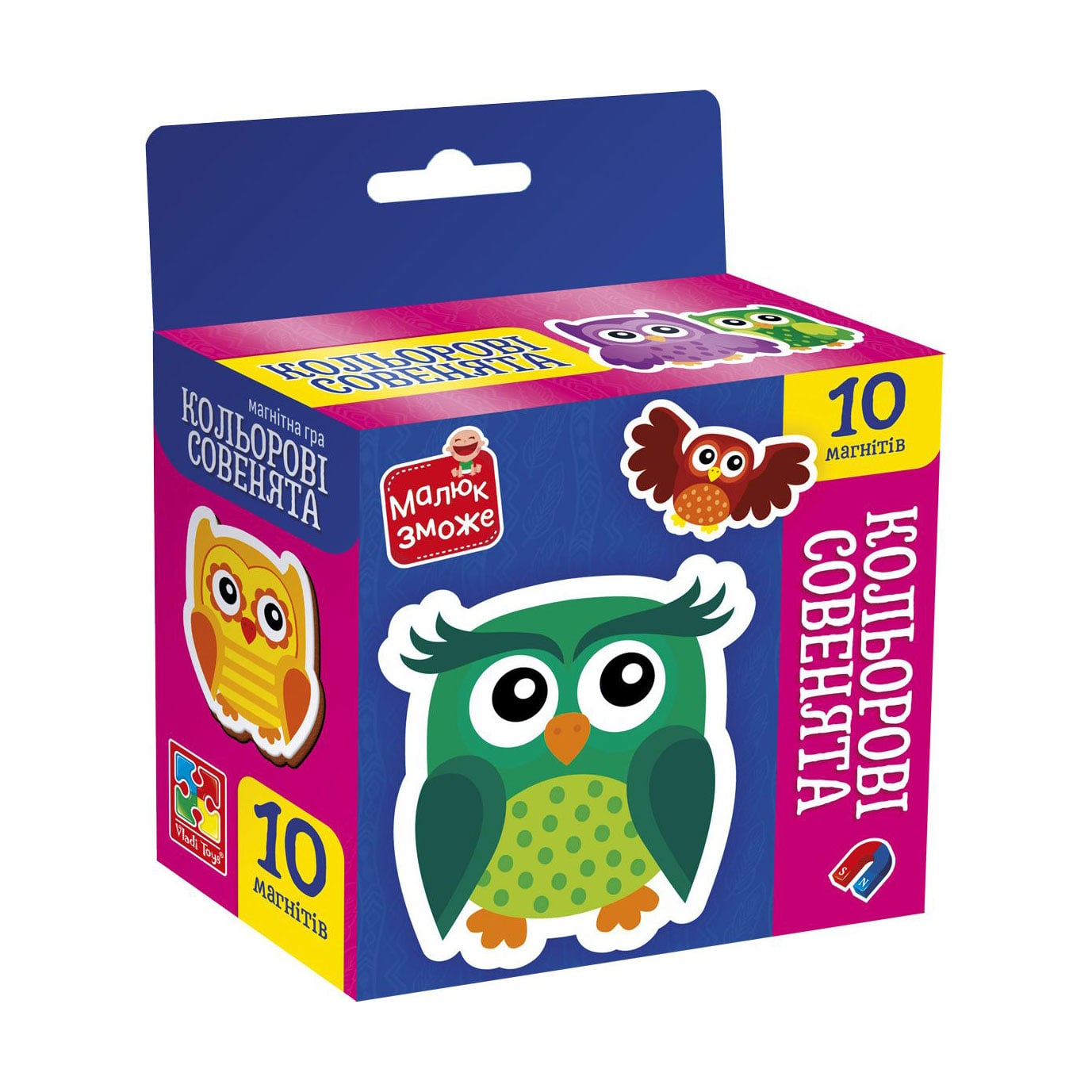 

Магнітна гра Vladi Toys Кольорові совенята, 10 магнітів, від 3 років (VT3106-38)