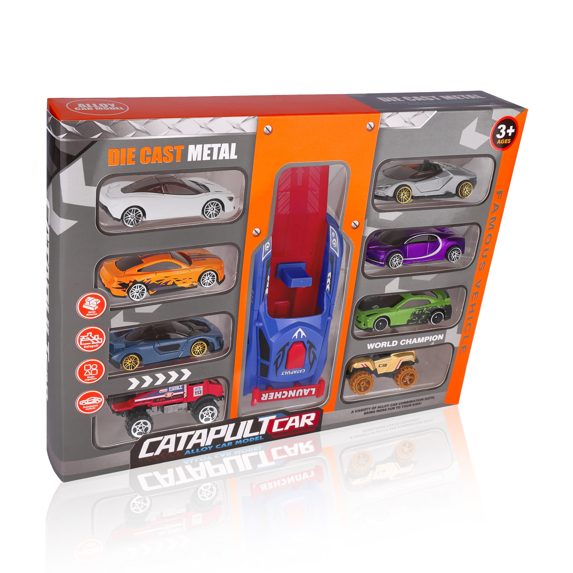 

Дитячий набір машинок TOYRA Розгінчики, із запуском, від 3 років, 9 шт (WFM858888)