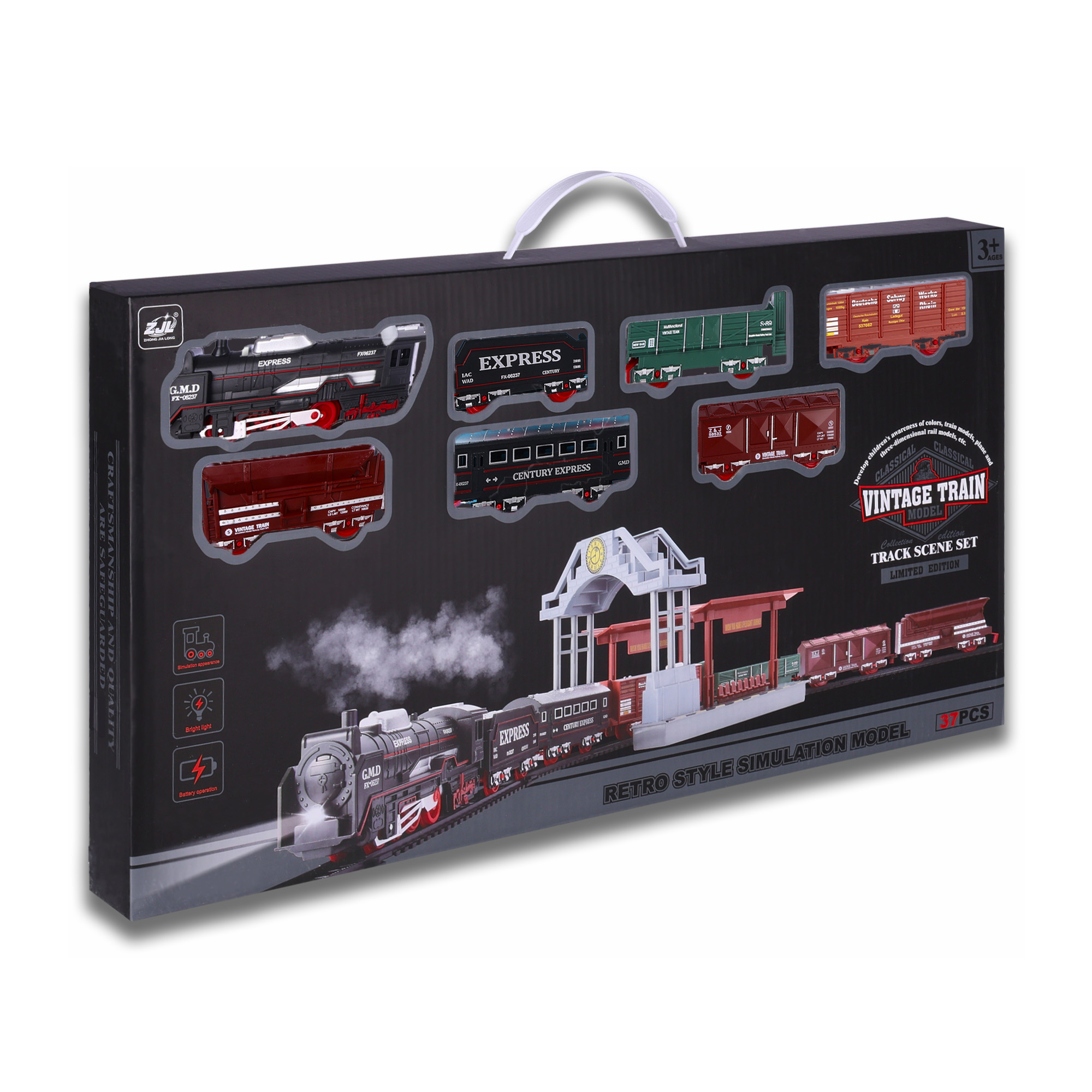 

Дитячий ігровий набір ZHONG JIA LONG Пригоди потягом, від 3 років, 37 деталей (WFM895134)