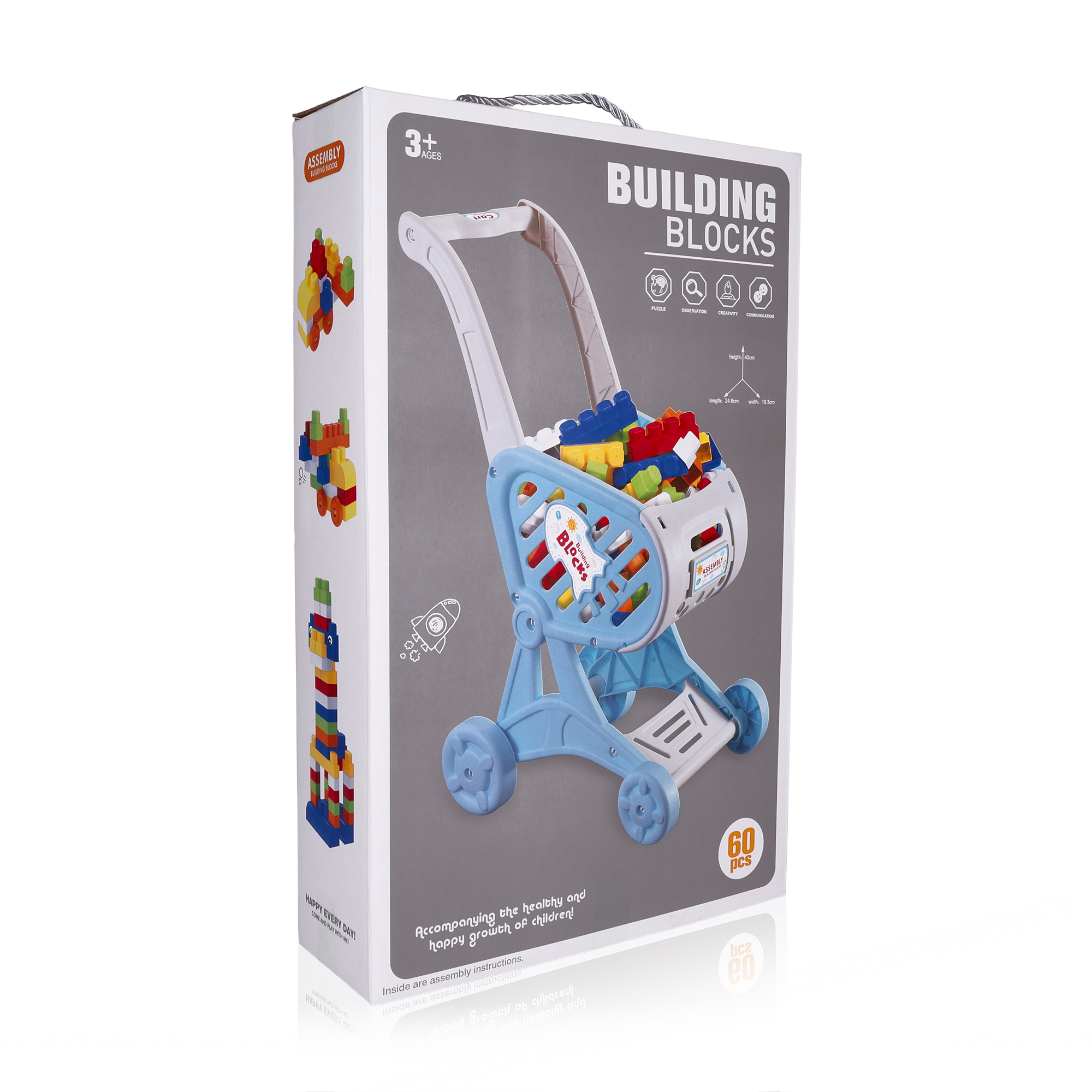 

Дитячий конструктор у візку Bei En Zhi, для хлопчиків, від 3 років, 60 предметів (WFM916444)