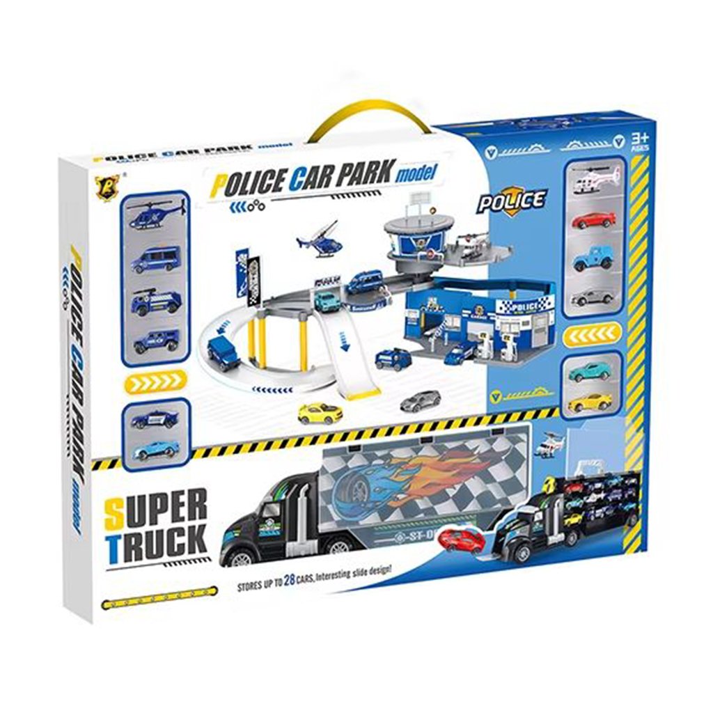 

Дитячий іграшковий набір Peng Rong Трек патрульної частини з автовозом, від 3 років, 89*65.5*10 см (P861-A)