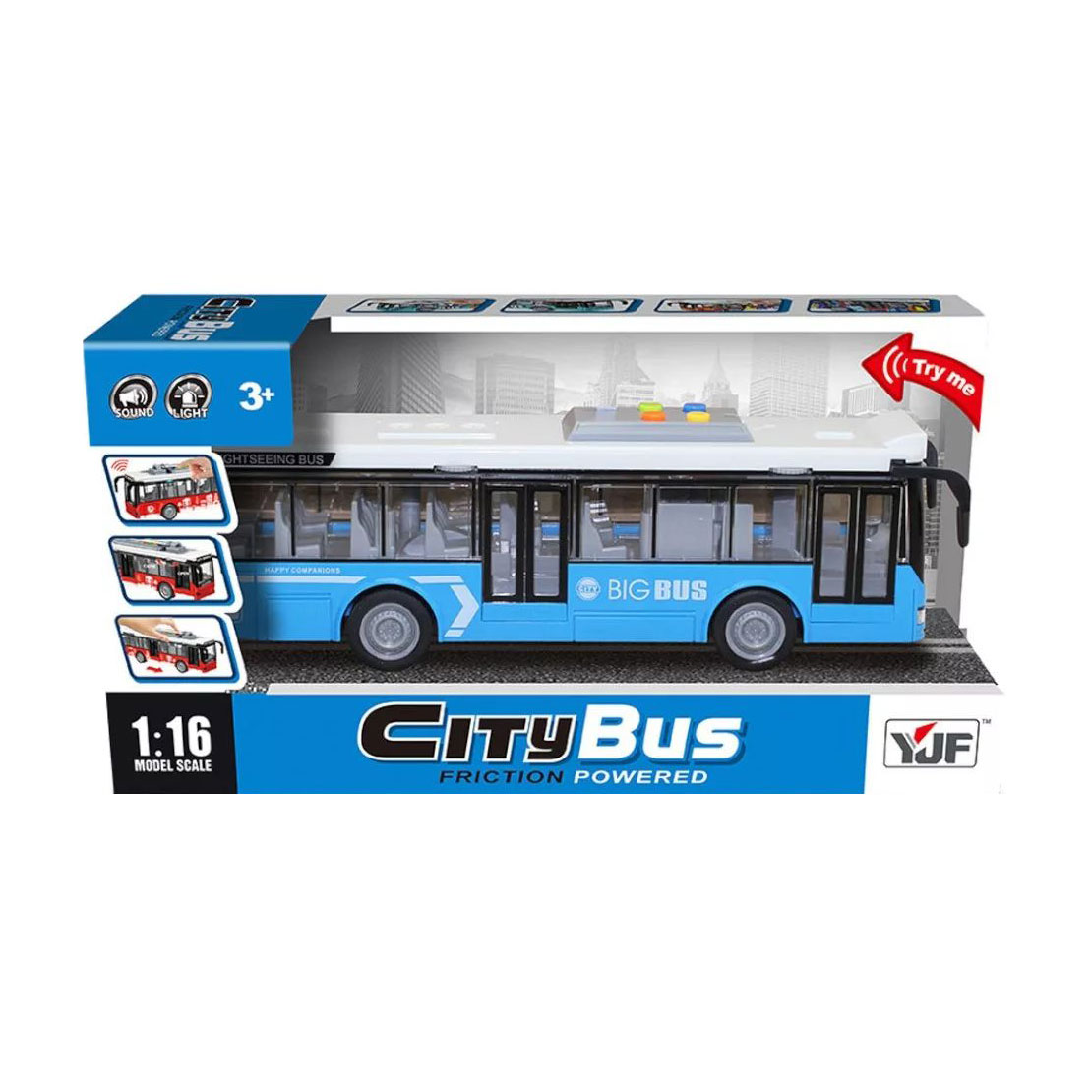 

Дитяча іграшка YJF Автобус міста, від 3 років, 32*11*16.5 см (A1119-7)