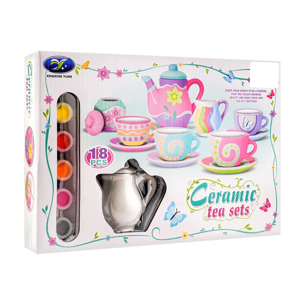 

Дитячий творчій набір XINGXING YUAN для розпису керамічного посуду, від 3 років, 18 предметів (WFM930747)