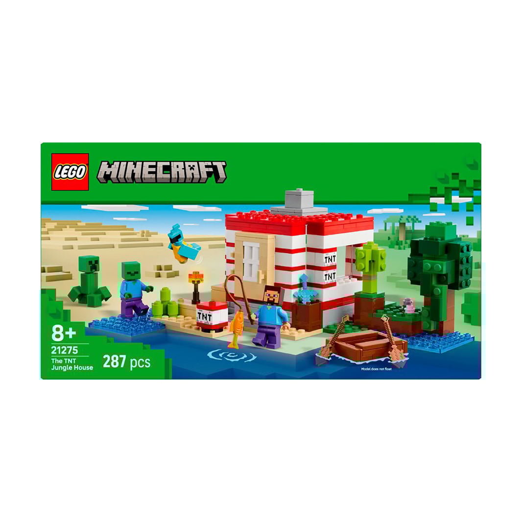 

Конструктор LEGO Minecraft Будинок з вибухівки в джунглях, 287 деталей, від 8 років (21275)