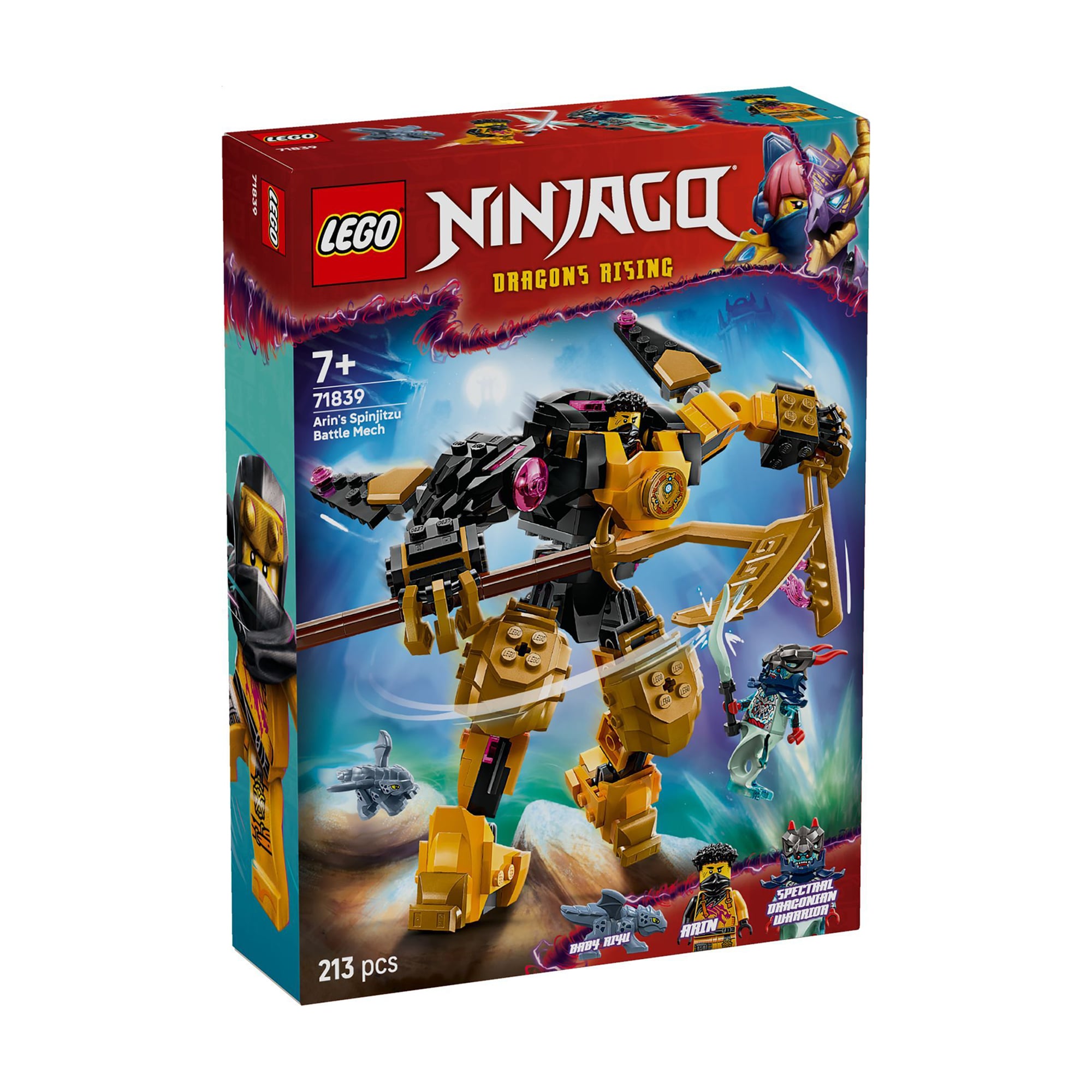 

Конструктор LEGO Ninjago Бойовий робот Арін Спін-джитсу, 213 деталей, від 7 років (71839)