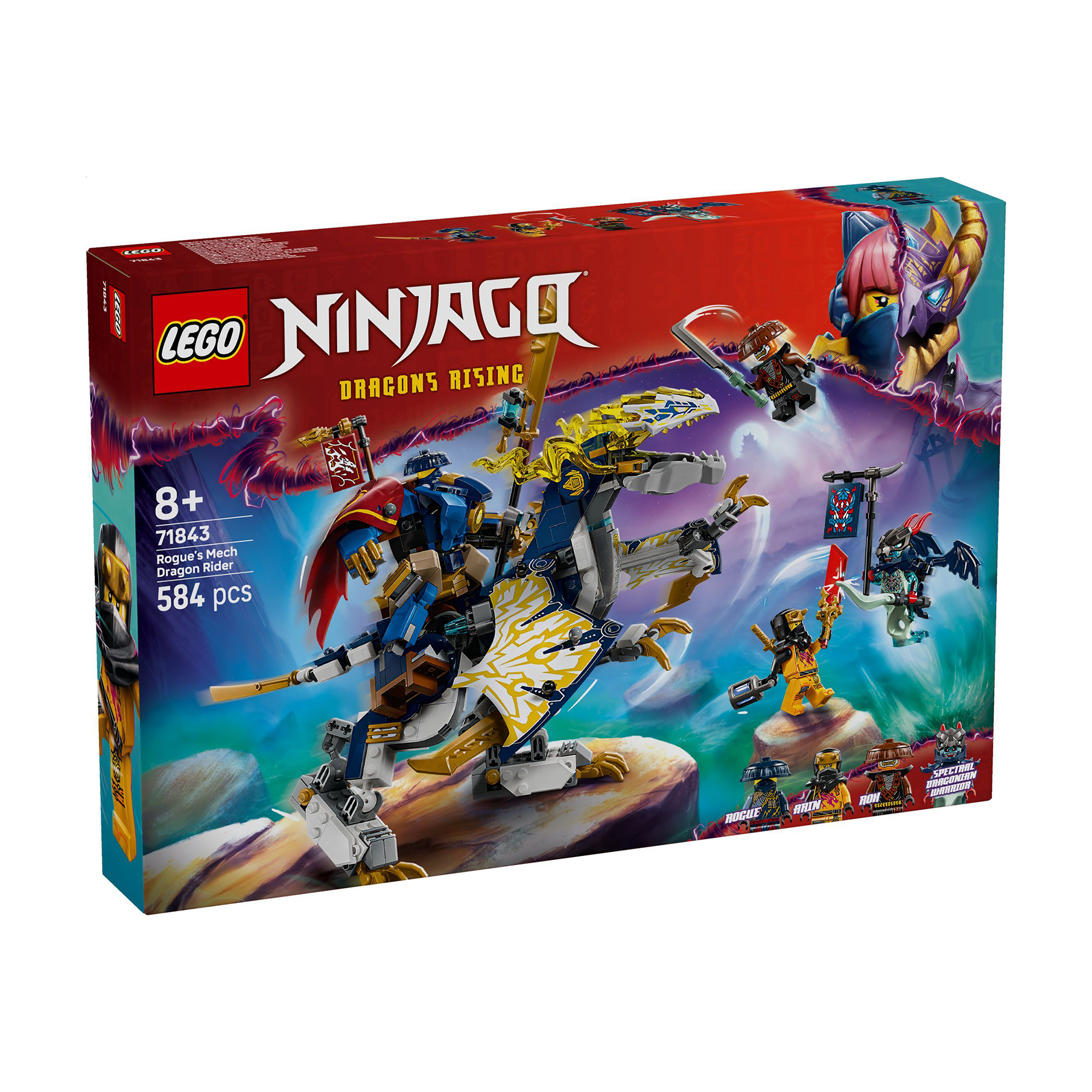 

Конструктор LEGO Ninjago Розбійник: Робот-вершник на драконі, 584 деталі, від 8 років (71843)