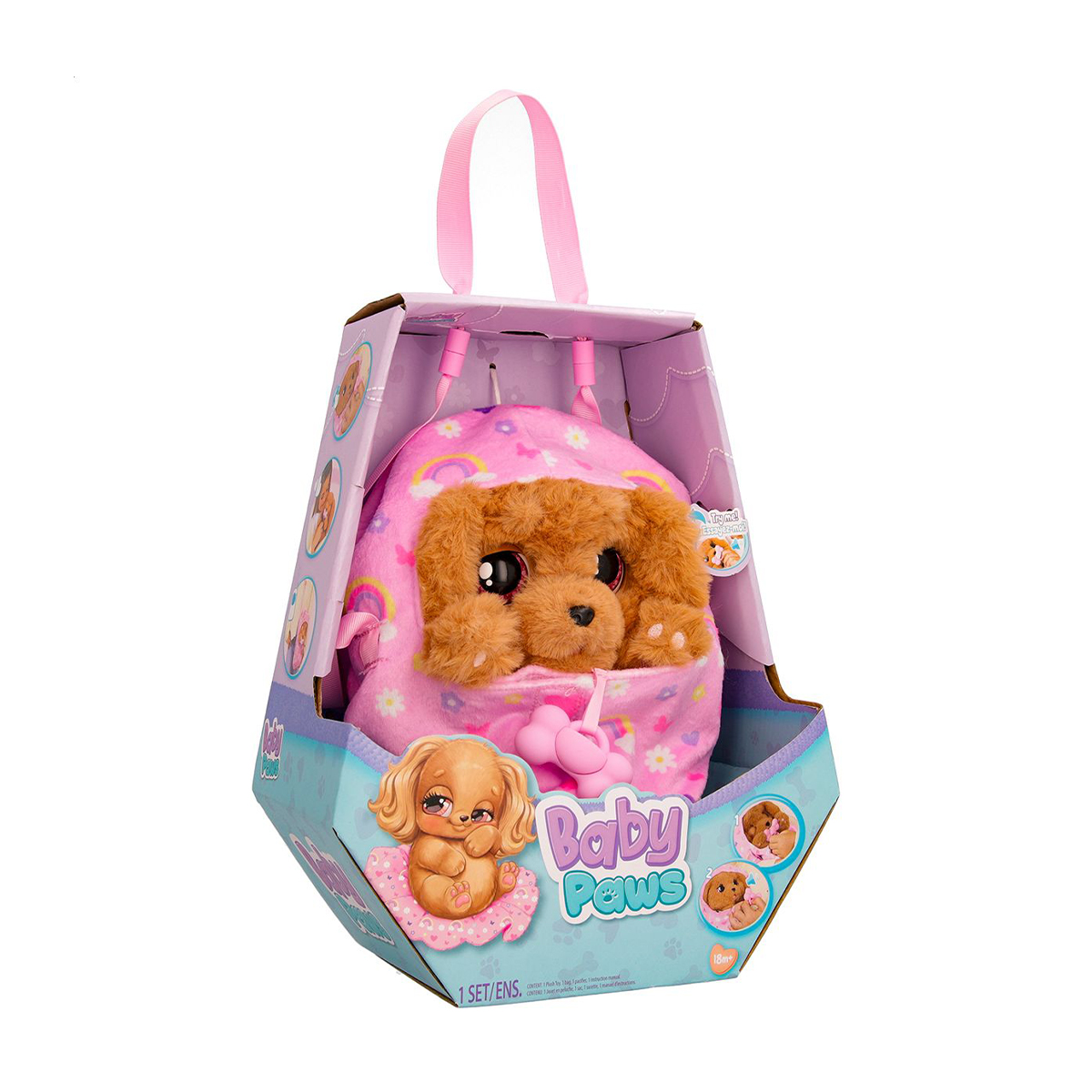 

Інтерактивна м'яка іграшка Baby Paws Цуценя кокер-спанієль Меггі з аксесуарами, від 1.5 років, 21.5 см (917637IM)