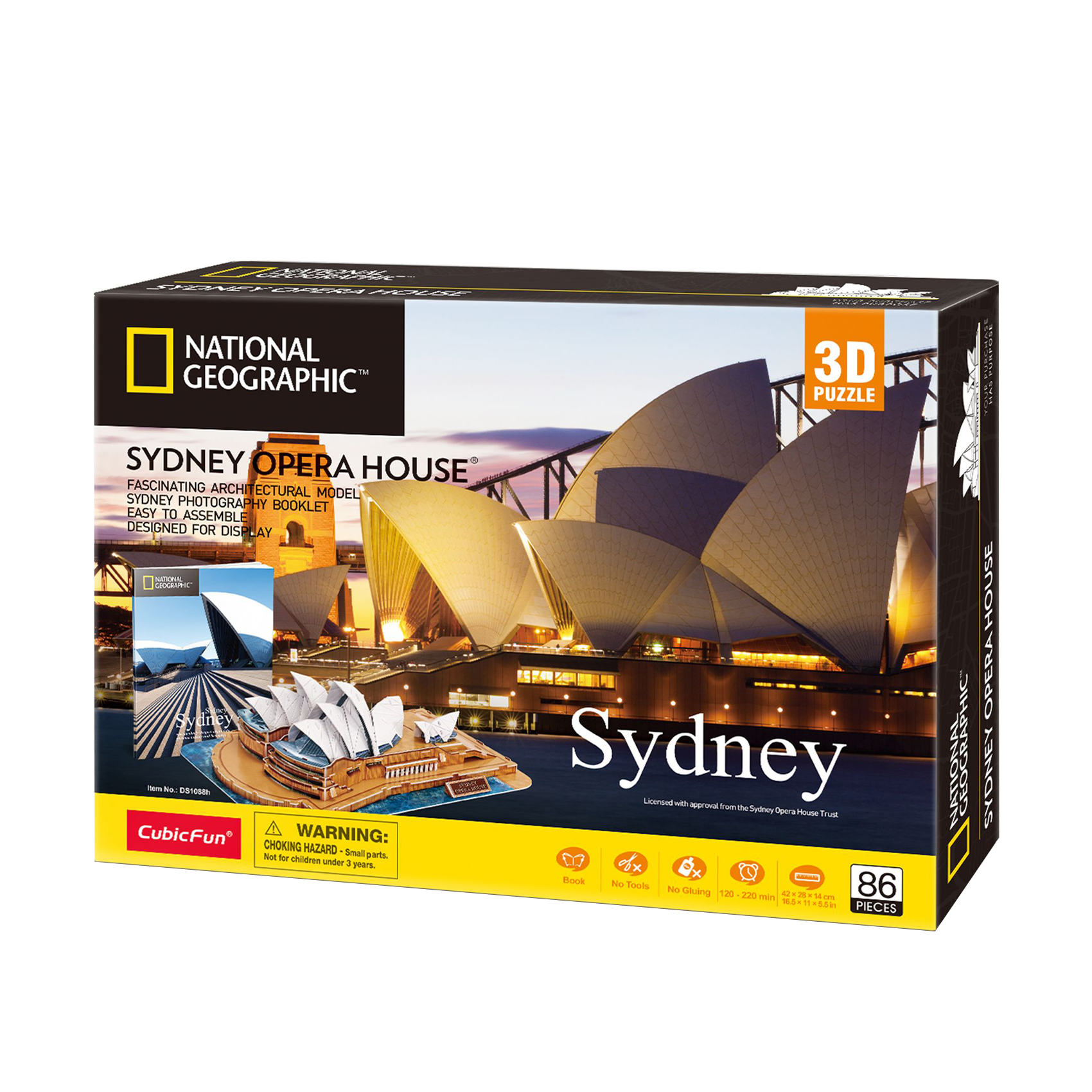 

Тривимірна головоломка-конструктор CubicFun National Geographic Сідней, від 8 років, 29.4*29.4*70.9 см, 86 деталей (DS1088h)