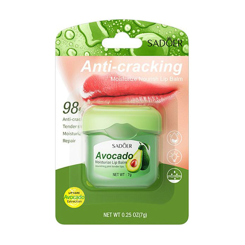 

Зволожувальний бальзам для губ Sadoer Moisturize Lip Balm, Avocado, 7 г