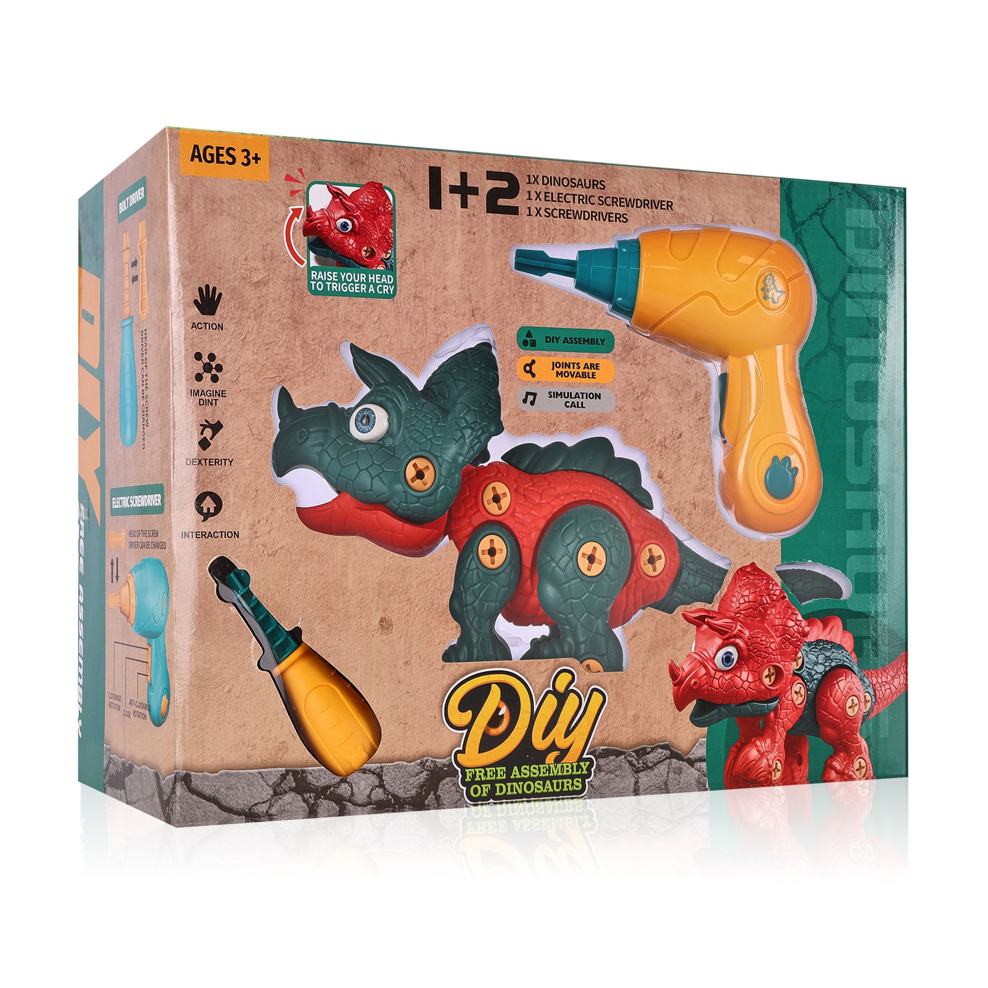 

Дитяча іграшка-конструктор TOYRA Діно збирайко, від 3 років, 29.6*14*20.8 см (AJ018149)