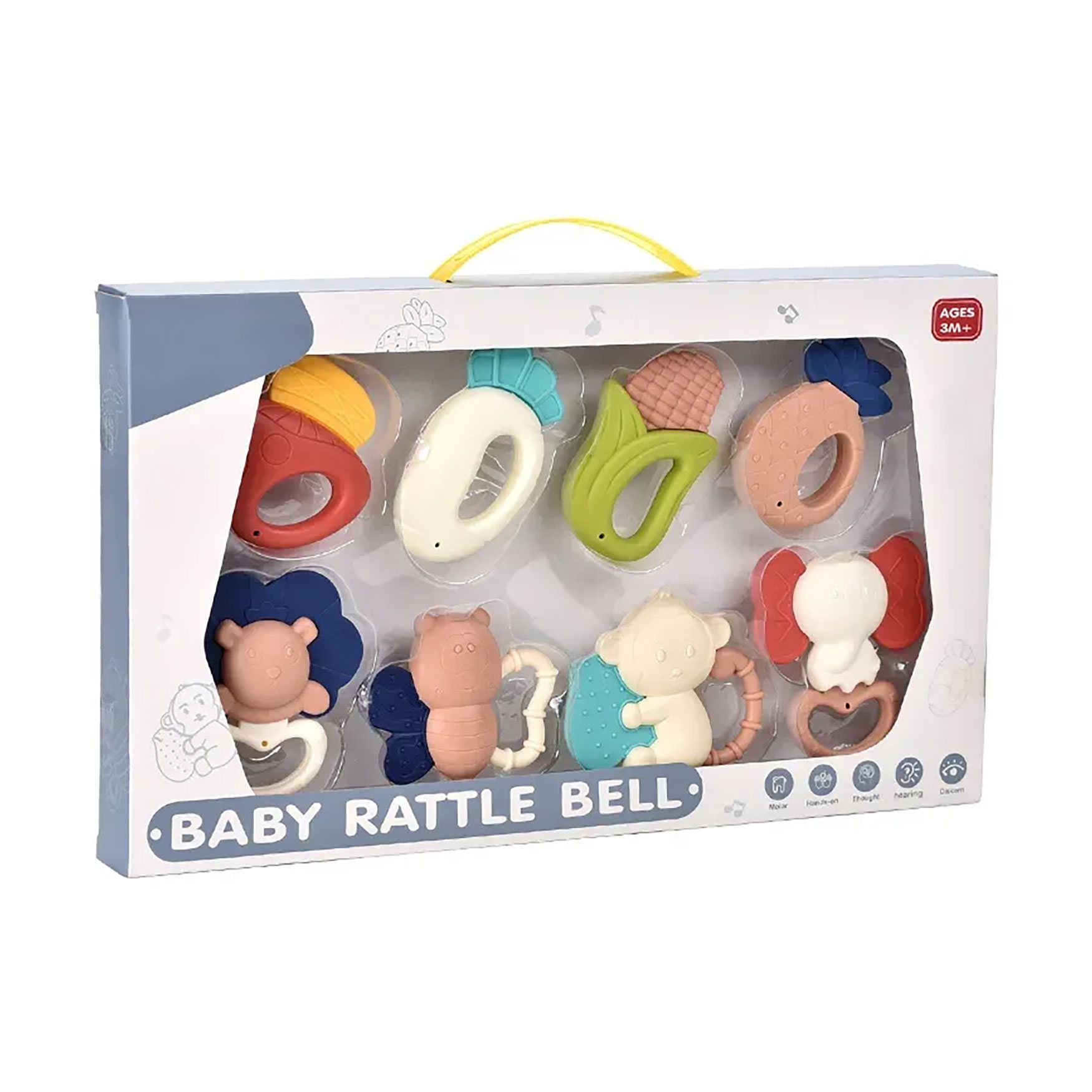 

Набір гумових брязкалець Babik, від 3 місяців, 8 шт, 42*4*24.5 см (AJ034698)