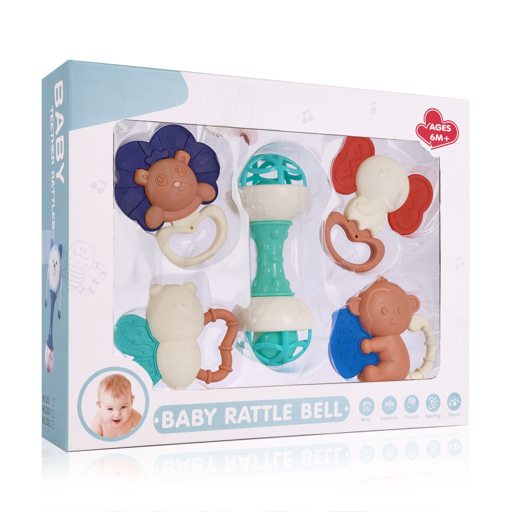 

Набір перших брязкалець Babik, від народження, 5 шт, 31.5*7*25 см (AJ034708)