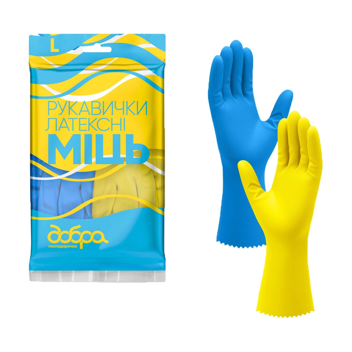 

Рукавички латексні Добра господарочка Міць, розмір L