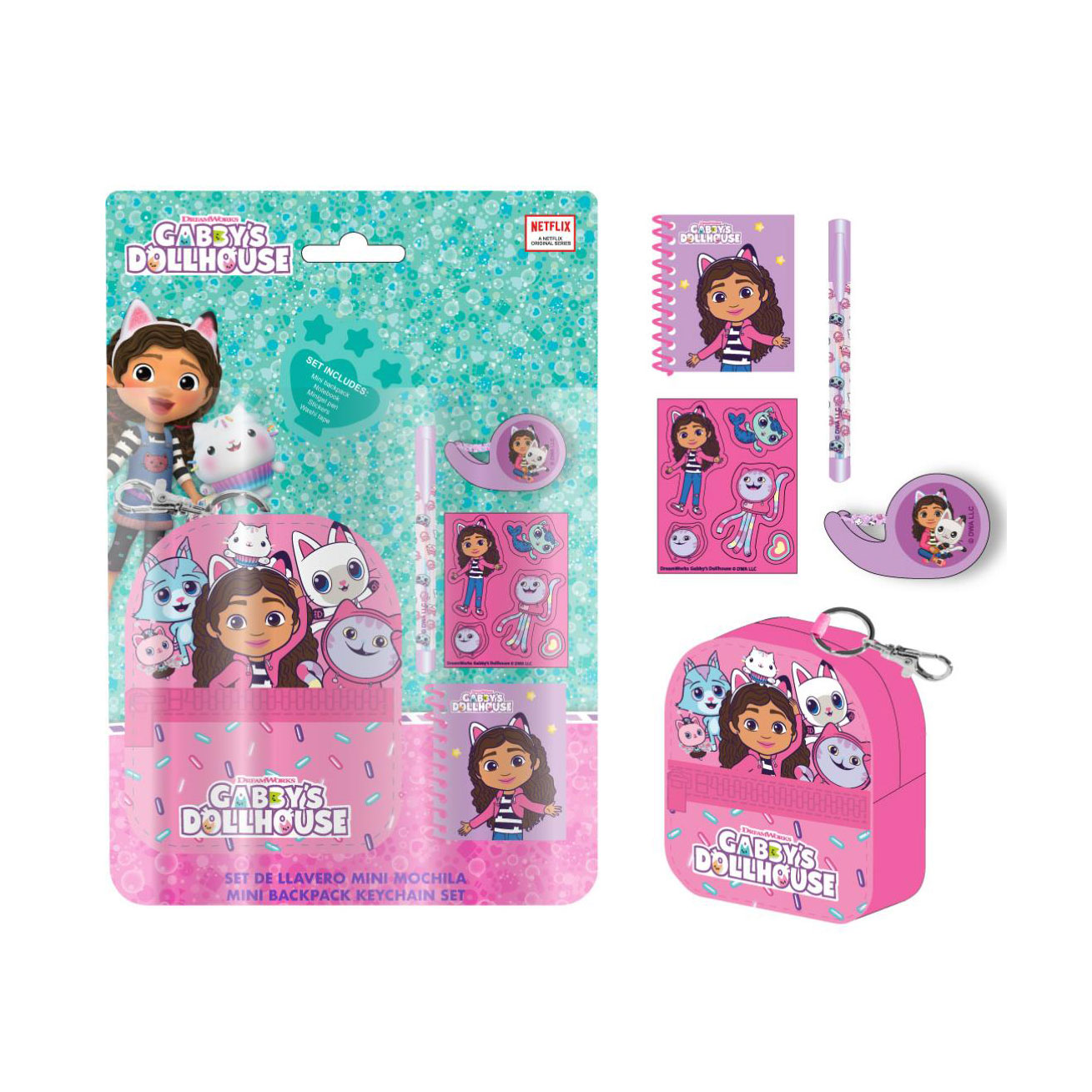 

Дитячий набір канцелярських товарів Cerda Gabby's Dollhouse, від 3 років, 19.5*22.5*4.5 см, 5 предметів (2700001751)